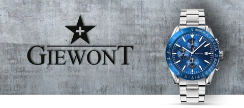 Zegarek Męski Giewont PrimeChrono GW8620-2 Chronograf Silver/Blue