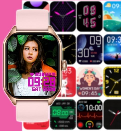 Smartwatch Damski Rubicon RNCF03-5 Różowe złoto Bransoleta + Pasek