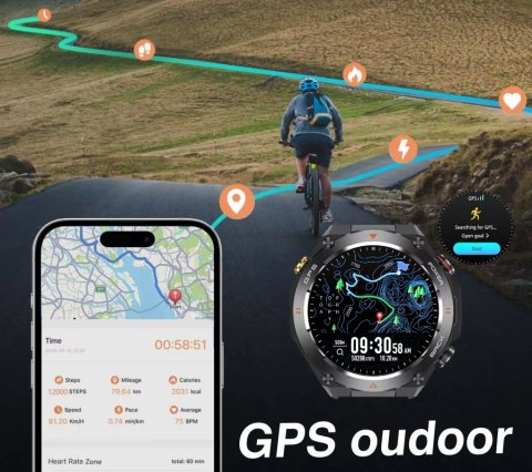 Smartwatch Męski Rubicon RNCF37-1 GPS BLACK