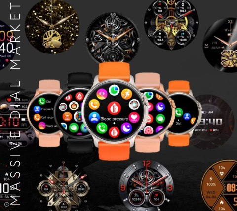Smartwatch Męski RUBICON RNCF12 Tytan/Orange SMARUB245