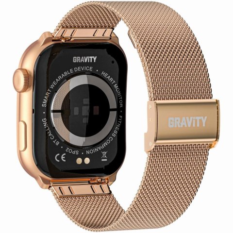 Smartwatch Damski GRAVITY GT28-6 Pasek + Bransoleta Różowe złoto Różowy